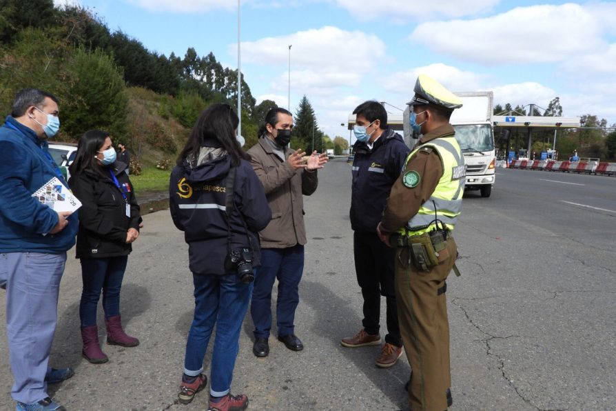 Autoridades encabezaron fiscalización de Semana Santa en rutas y peajes del Ranco